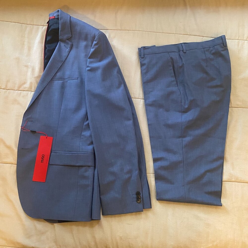 Hugo Boss Extra Slim Fit Suit Jacket & Pant Pastel Blue